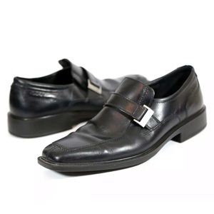 Ecco Leather Buckle Slip On Loafers Mens US 9.5